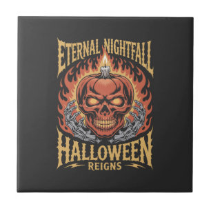 Eeuwige Nachtval Halloween Schedel Pompoen Tegeltje