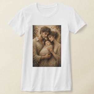 Eeuwige Omhelzing – 3D Micro Mozaïek Familieportre T-shirt