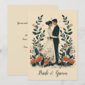 Eeuwige omhelzing bruiloft kaart (Voorkant / Achterkant)