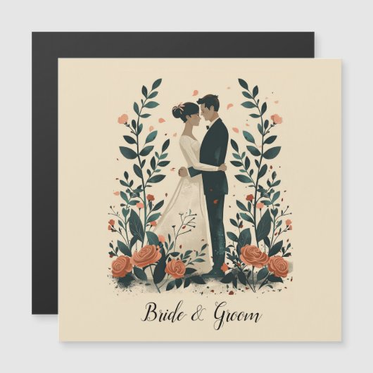 Eeuwige omhelzing bruiloft magnetische uitnodiging (Voorkant / Achterkant)