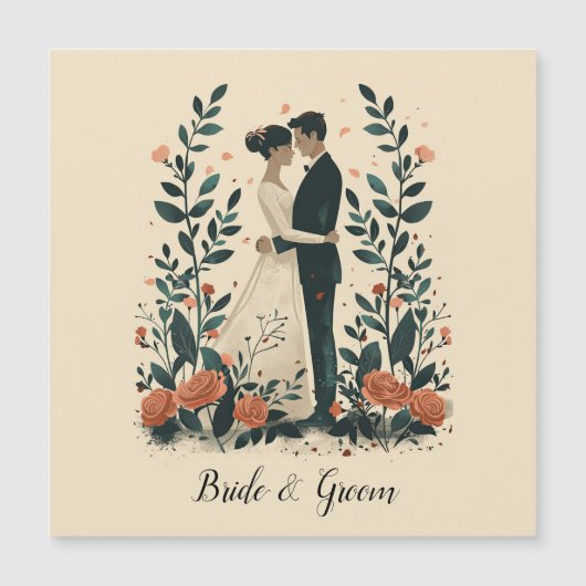 Eeuwige omhelzing bruiloft magnetische uitnodiging (Voorkant)