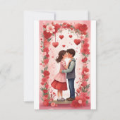 Eeuwige omhelzing: een Valentijnsdag kus Bedankkaart (Achterkant)