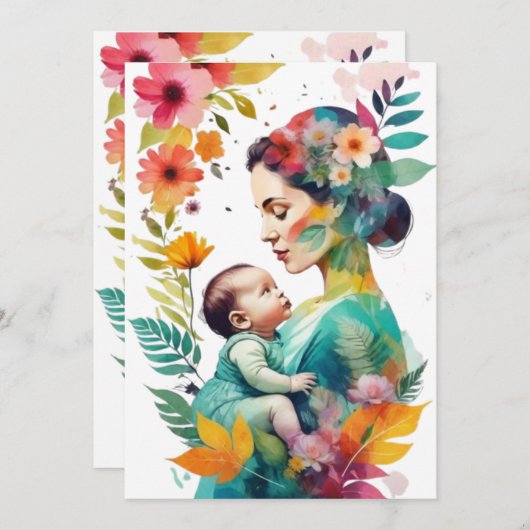 Eeuwige omhelzing" "Moederschap magie" Feestdagenkaart (Voorkant / Achterkant)