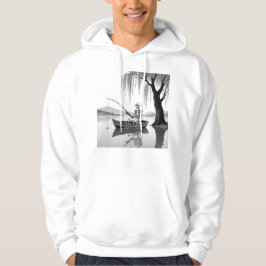 Eeuwige Patience Skelet Vissen Zen Grafisch Hoodie
