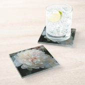 Eeuwige Pioenroos Glazen Onderzetter (Schuin)