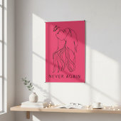 Eeuwige Reflectie: Vlinder en Vrouw Line Art Poster