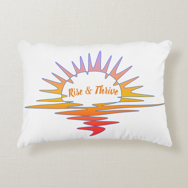 Eeuwige "Rise & Thrive" Zonsopkomst Zonsondergang Accent Kussen (Voorkant)