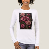 Eeuwige Rozen in 3D Micro Mozaïek – Luxe Bloemen Tri-Blend Shirt (Voorkant volledig)