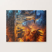 Eeuwige Schaakmat: Tovenaar vs Duivel Schaakduel Legpuzzel (Horizontaal)