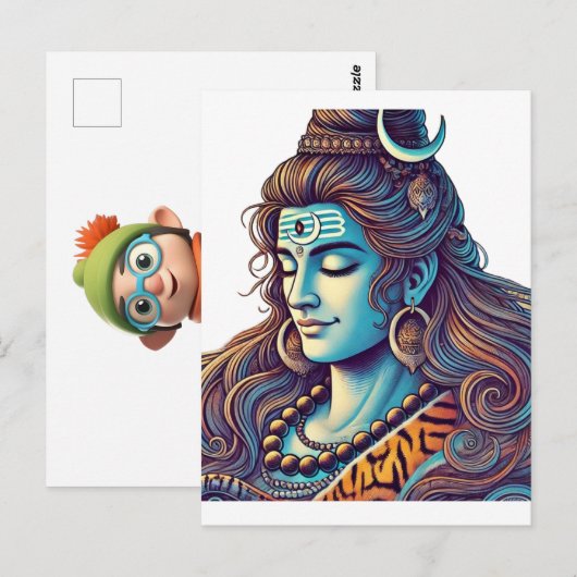 Eeuwige Shiva: De Allerhoogste Yogi in Goddelijke Briefkaart (Voorkant / Achterkant)