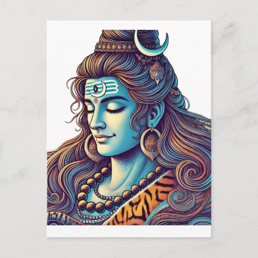 Eeuwige Shiva: De Allerhoogste Yogi in Goddelijke Briefkaart (Voorkant)