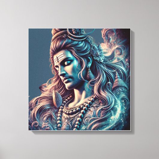 Eeuwige Shiva: De Allerhoogste Yogi in Goddelijke Canvas Afdruk (Voorkant)