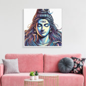 Eeuwige Shiva: De Allerhoogste Yogi in Goddelijke Canvas Afdruk (Insitu (Woonkamer))