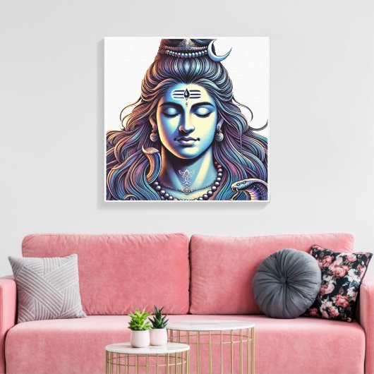 Eeuwige Shiva: De Allerhoogste Yogi in Goddelijke Canvas Afdruk (Insitu (Woonkamer))