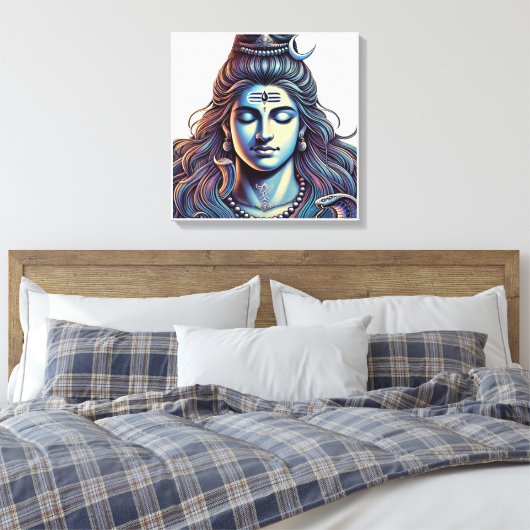 Eeuwige Shiva: De Allerhoogste Yogi in Goddelijke Canvas Afdruk (Insitu (Slaapkamer))