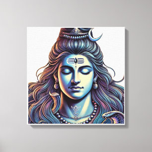Eeuwige Shiva: De Allerhoogste Yogi in Goddelijke Canvas Afdruk