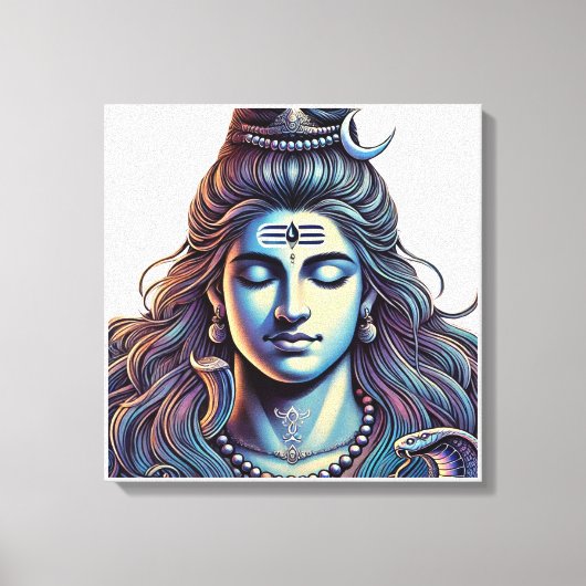 Eeuwige Shiva: De Allerhoogste Yogi in Goddelijke Canvas Afdruk (Voorkant)