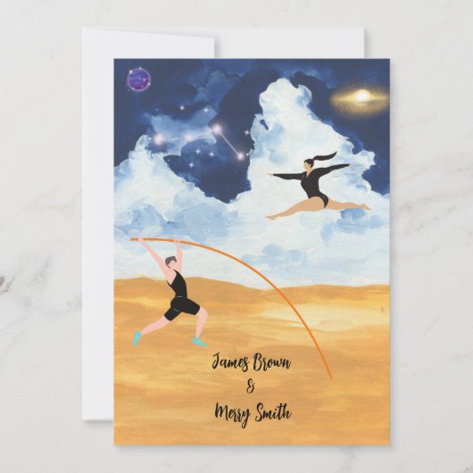 Eeuwige sprong van liefde: Een Beachside Unie brui Kaart (Voorkant)