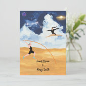 Eeuwige sprong van liefde: Een Beachside Unie brui Kaart (Staand voorkant)