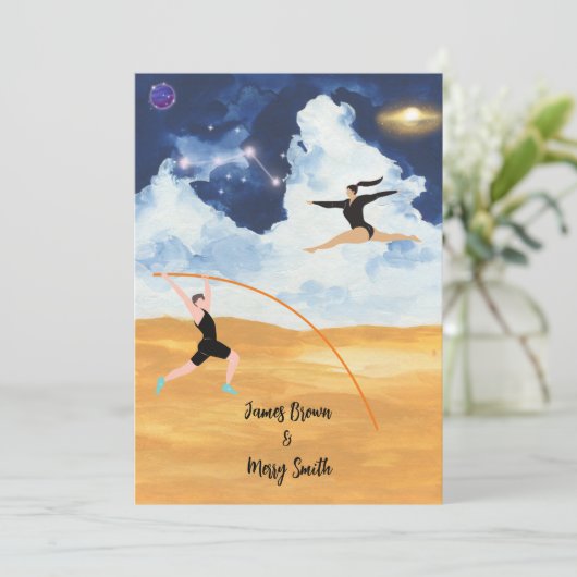 Eeuwige sprong van liefde: Een Beachside Unie brui Kaart (Staand voorkant)