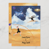 Eeuwige sprong van liefde: Een Beachside Unie brui Kaart (Voorkant / Achterkant)