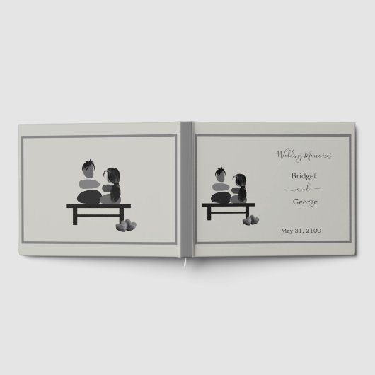 Eeuwige Stenen paar Boho bruiloft Gastenboek (Volledig)