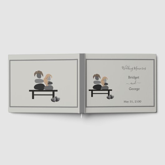 Eeuwige Stenen paar Boho bruiloft Gastenboek (Volledig)