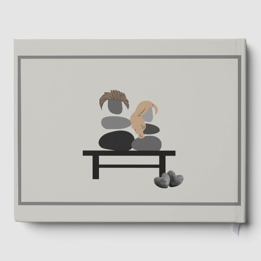 Eeuwige Stenen paar Boho bruiloft Gastenboek (Achterkant)