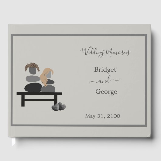 Eeuwige Stenen paar Boho bruiloft Gastenboek (Voorkant)