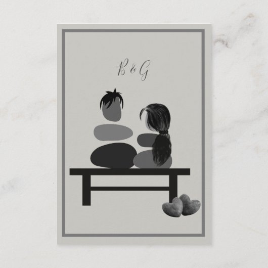 Eeuwige Stenen paar Boho bruiloft Informatiekaartje (Achterkant)