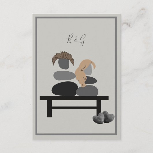 Eeuwige Stenen paar Boho bruiloft Informatiekaartje (Achterkant)