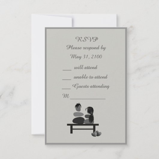 Eeuwige Stenen paar Boho bruiloft RSVP Kaartje (Voorkant)