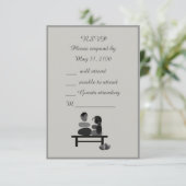 Eeuwige Stenen paar Boho bruiloft RSVP Kaartje (Staand voorkant)