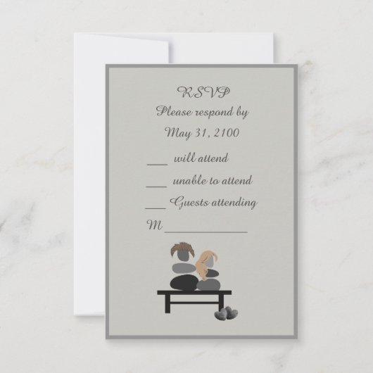 Eeuwige Stenen paar Boho bruiloft RSVP Kaartje (Voorkant)