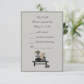 Eeuwige Stenen paar Boho bruiloft RSVP Kaartje (Staand voorkant)