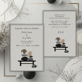 Eeuwige Stenen paar Boho bruiloft uitnodiging