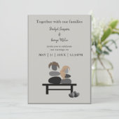 Eeuwige Stenen paar Boho bruiloft uitnodiging (Staand voorkant)