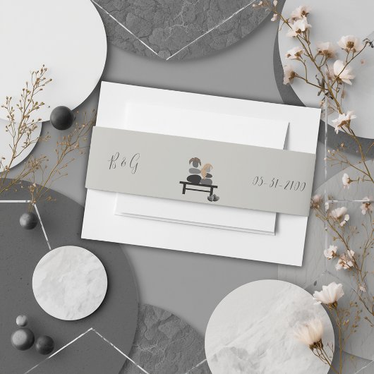 Eeuwige Stenen paar Boho bruiloft Uitnodigingen Wikkel