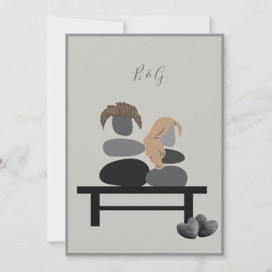 Eeuwige Stenen paar Boho bruiloft veilig de datum Kaart (Achterkant)