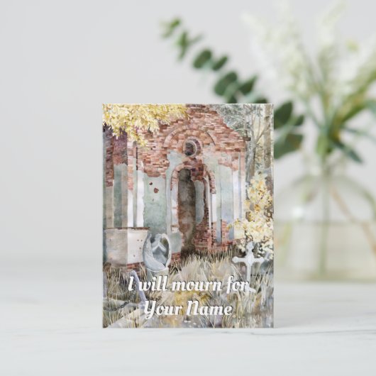 Eeuwige stilte op de begraafplaats briefkaart (Staand voorkant)