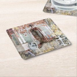 Eeuwige stilte op het kerkhof kartonnen onderzetters