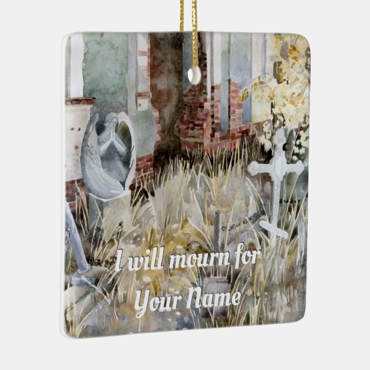 Eeuwige stilte op het kerkhof keramisch ornament (Rechts)