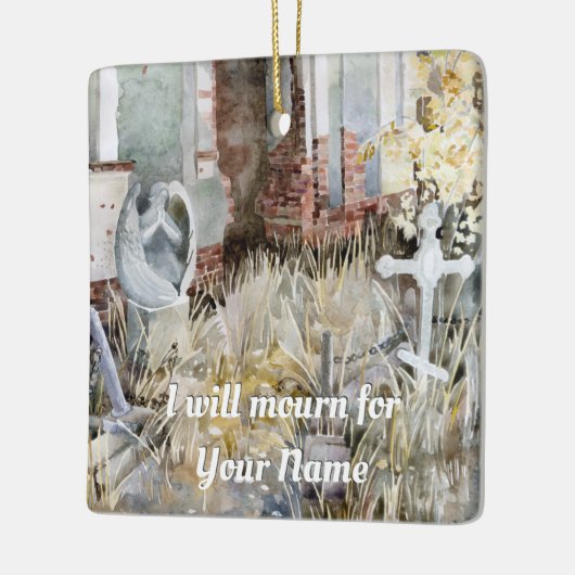 Eeuwige stilte op het kerkhof keramisch ornament (Links)