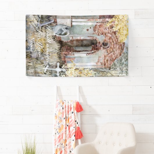 Eeuwige stilte op het kerkhof spandoek (Insitu)