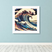 Eeuwige stroomstoot: De Grote Golf Canvas Afdruk (Insitu (Houten vloer))