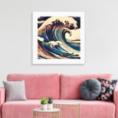 Eeuwige stroomstoot: De Grote Golf Canvas Afdruk (Insitu (Woonkamer))