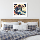 Eeuwige stroomstoot: De Grote Golf Canvas Afdruk (Insitu (Slaapkamer))