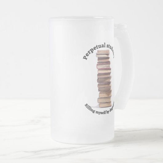 eeuwige student van mok van glas (Voorkant rechts)