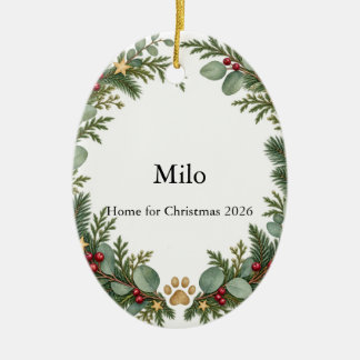 Eeuwige Thuis Evergreen Ovaal Keramisch Ornament