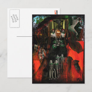 Eeuwige Vlam Mix Media Goth Horror Surrealistische Briefkaart